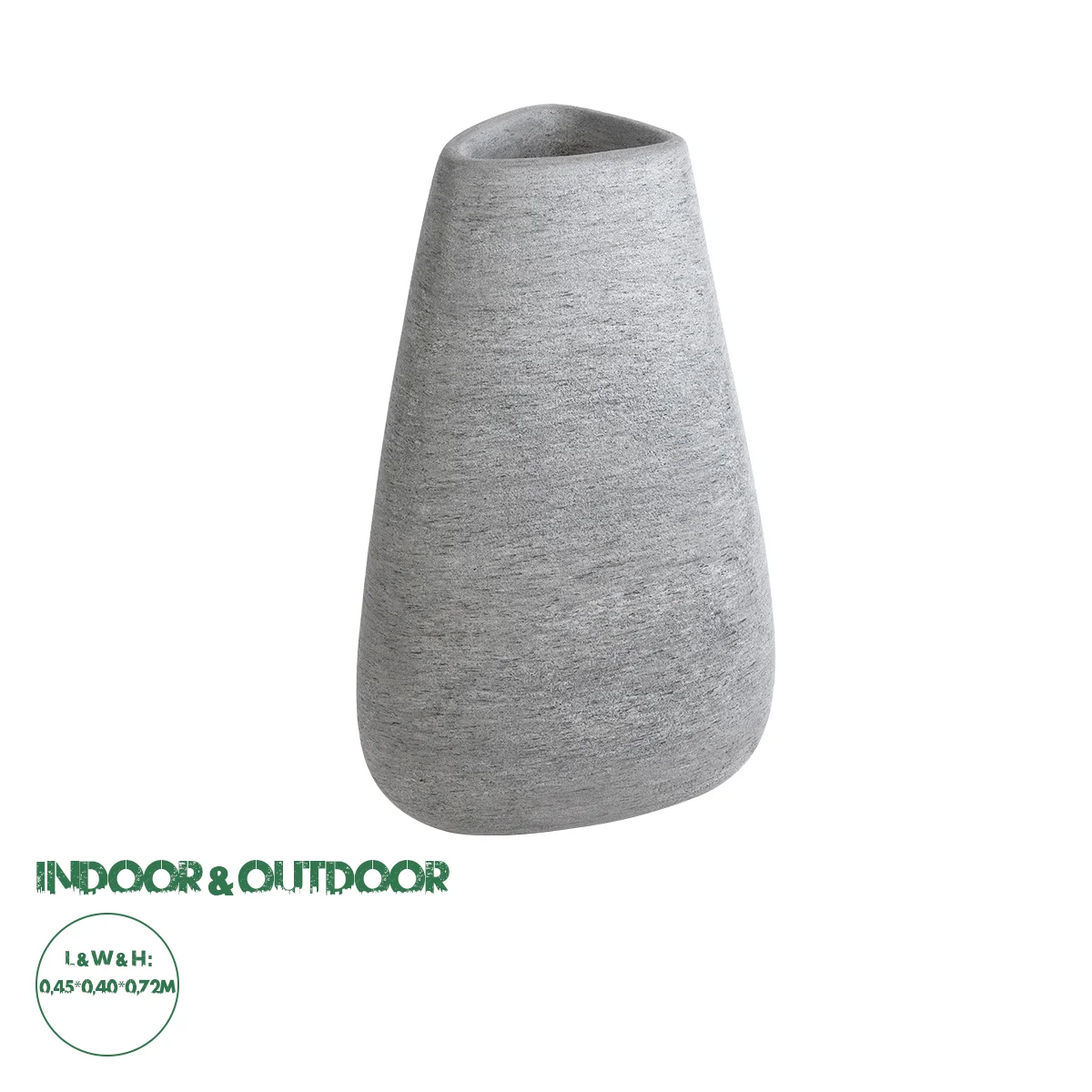 Φωτογραφία προϊόντος: GloboStar® Artificial Garden OXFORD 20796 Επιδαπέδιο Πολυεστερικό Τσιμεντένιο Κασπώ Γλάστρα - Flower Pot Γκρι Μ45 x Π40 x Υ72cm