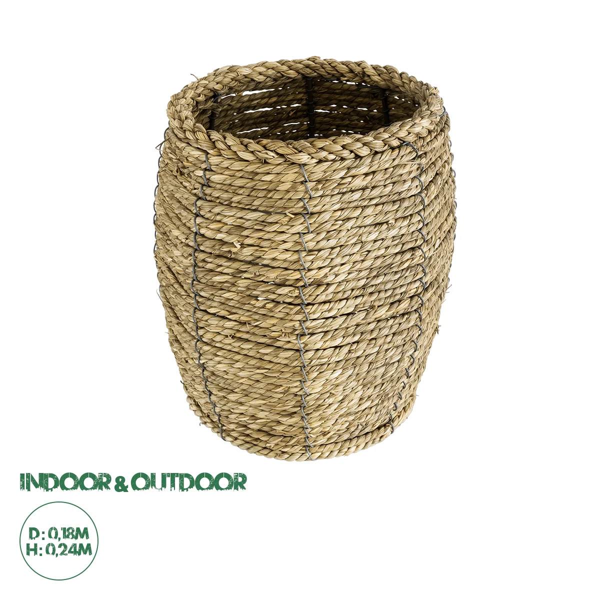 Φωτογραφία προϊόντος: GloboStar® Artificial Garden THASSOS 20295 Διακοσμητικό Πλεκτό Καλάθι - Κασπώ Γλάστρα - Flower Pot Μπεζ Φ18 x Υ24cm