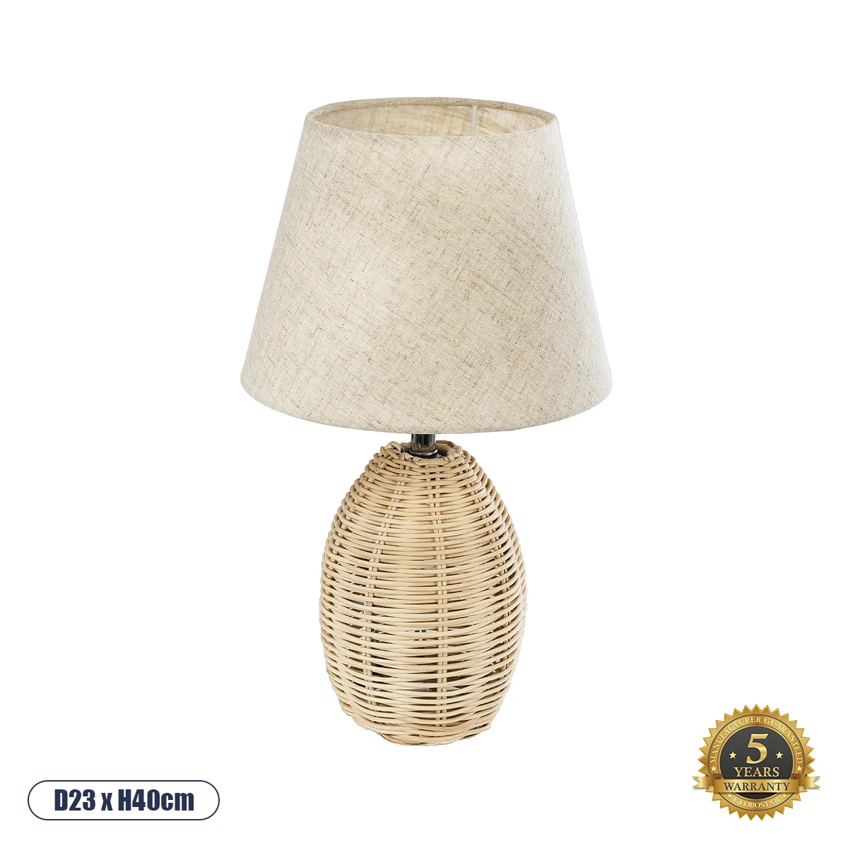 Φωτογραφία προϊόντος: GLOBOSTAR® HASUMI 01956 Boho Επιτραπέζιο Φωτιστικό Πορτατίφ με Ντουί 1 x E27 AC 220-240V IP20 - Μπεζ - Μ23 x Π23 x Υ40cm