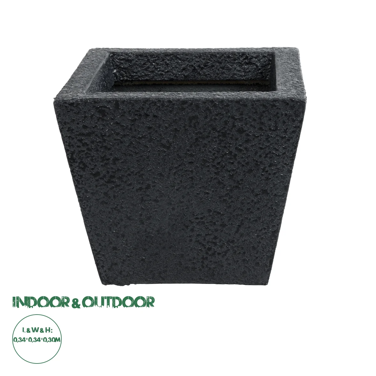 Φωτογραφία προϊόντος: GloboStar® Artificial Garden KARRASPIO 20770 Επιδαπέδιο Πολυεστερικό Τσιμεντένιο Κασπώ Γλάστρα - Flower Pot Μαύρο Μ34 x Π34 x Υ30cm