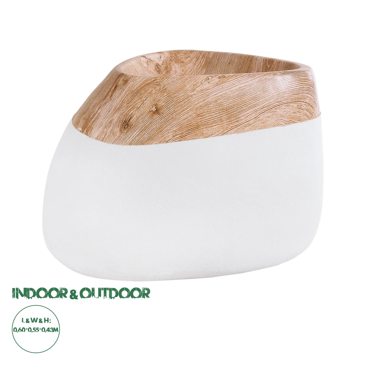 Φωτογραφία προϊόντος: GloboStar® Artificial Garden PANDORA 20705 Επιδαπέδιο Πολυεστερικό Τσιμεντένιο Κασπώ Γλάστρα - Flower Pot Λευκό με Καφέ Μ60 x Π55 x Υ43cm