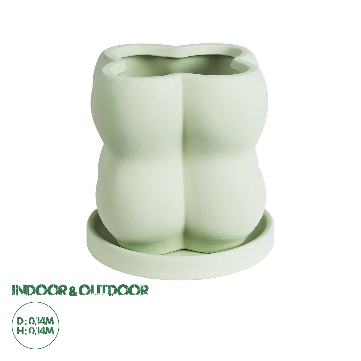 Φωτογραφία προϊόντος: GloboStar® Artificial Garden ATHENA 20499 Διακοσμητικό Κεραμικό Κασπώ Γλάστρα - Flower Pot Πράσινο Ανοιχτό Μ13 x Π13 x Υ14cm