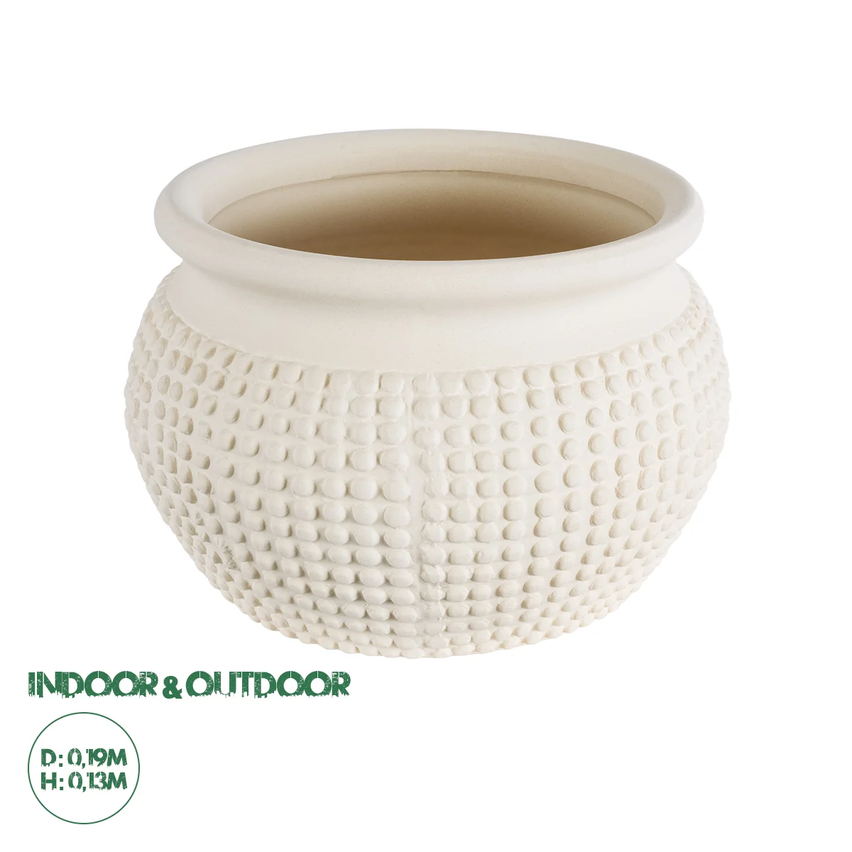 Φωτογραφία προϊόντος: GloboStar® Artificial Garden MORELIA 20510 Διακοσμητικό Κεραμικό Κασπώ Γλάστρα - Flower Pot Μπεζ Φ19 x Υ13cm