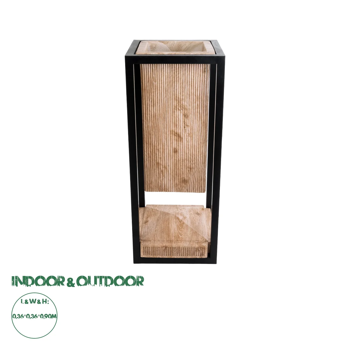 Φωτογραφία προϊόντος: GloboStar® Artificial Garden CASSIANO 20753 Επιδαπέδιο Μεταλλικό Τσιμεντένιο Κασπώ Γλάστρα - Flower Pot Καφέ με Μαύρο Μ36 x Π36 x Υ90cm