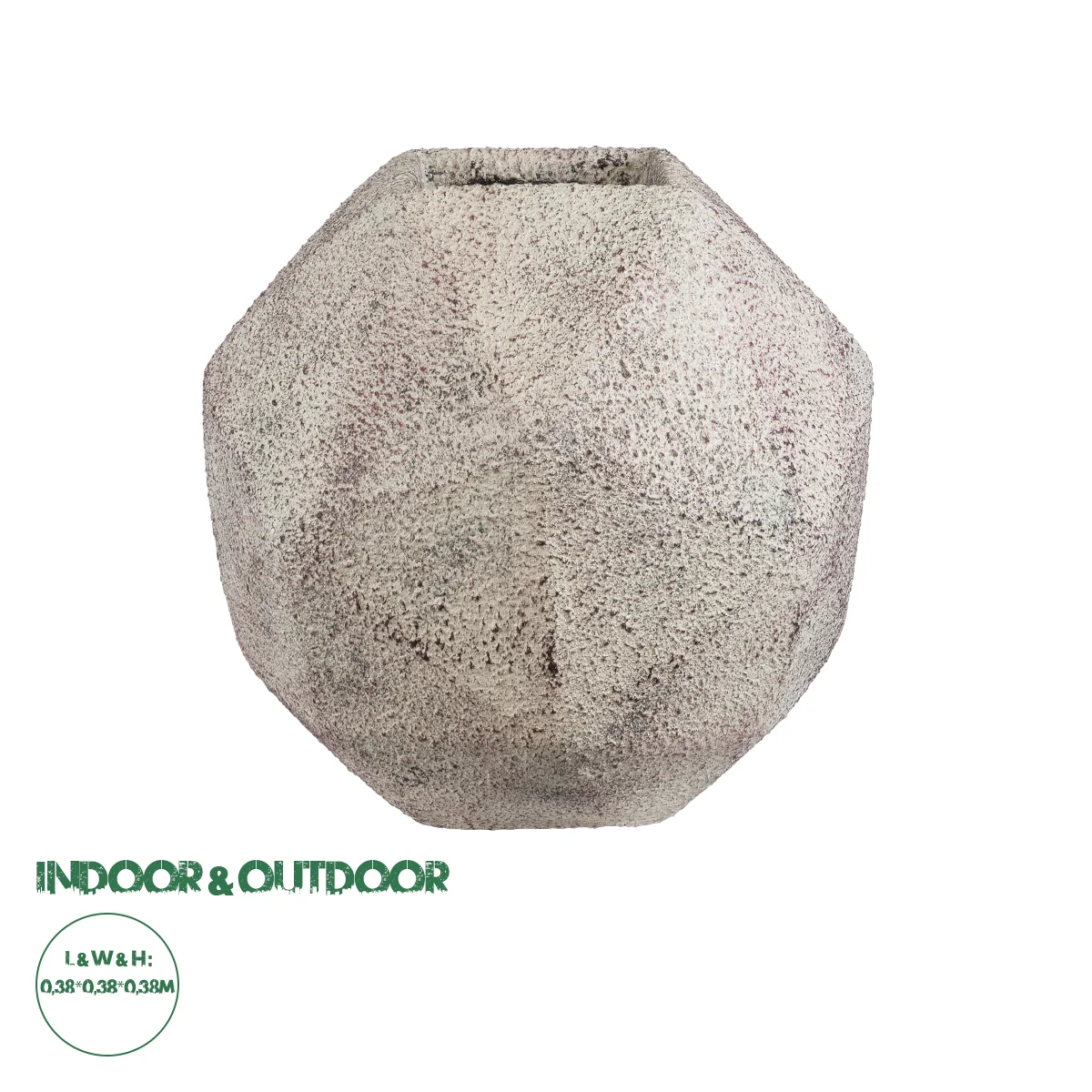 Φωτογραφία προϊόντος: GloboStar® Artificial Garden BOROUGH 20781 Επιδαπέδιο Πολυεστερικό Τσιμεντένιο Κασπώ Γλάστρα - Flower Pot Λευκό με Μπεζ Μ38 x Π38 x Υ38cm