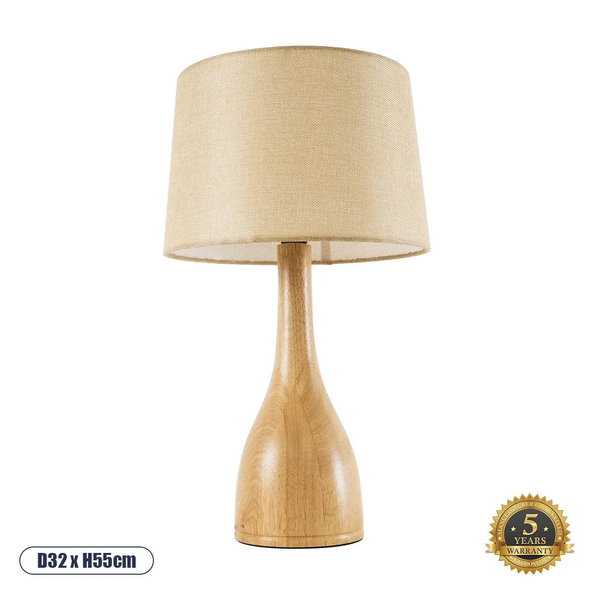 Φωτογραφία προϊόντος: GLOBOSTAR® BERKBAY 02319 Boho Επιτραπέζιο Φωτιστικό Πορτατίφ με Ντουί 1 x E27 AC 220-240V IP20 - Μπεζ - Μ32 x Π32 x Υ55cm