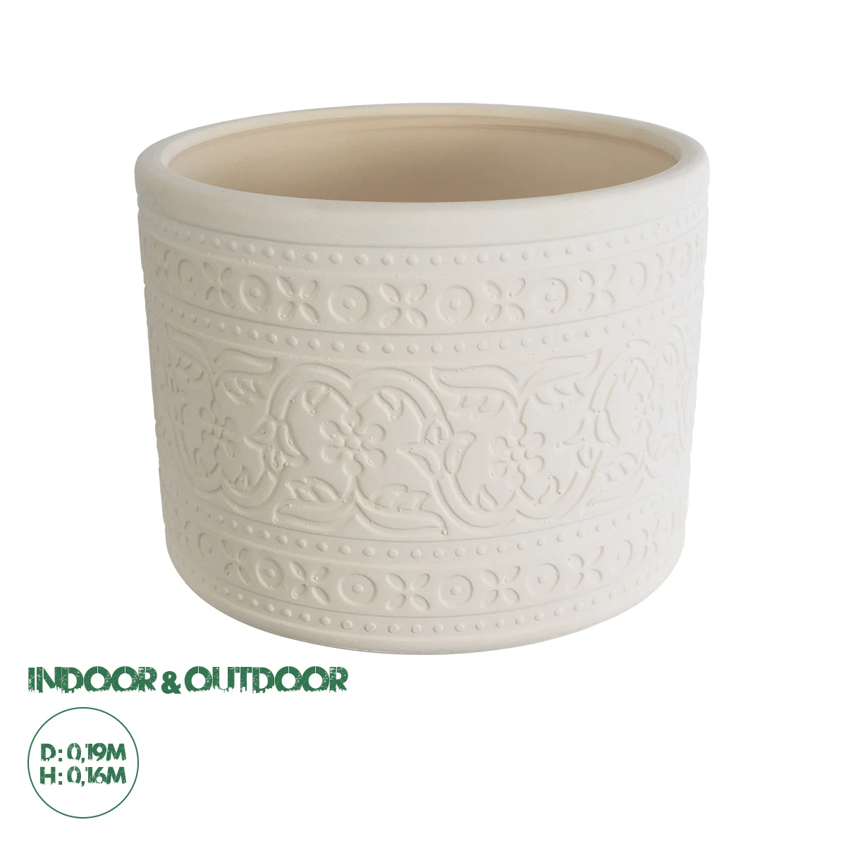 Φωτογραφία προϊόντος: GloboStar® Artificial Garden BERATAN 20514 Διακοσμητικό Κεραμικό Κασπώ Γλάστρα - Flower Pot Λευκό Φ19 x Υ16cm