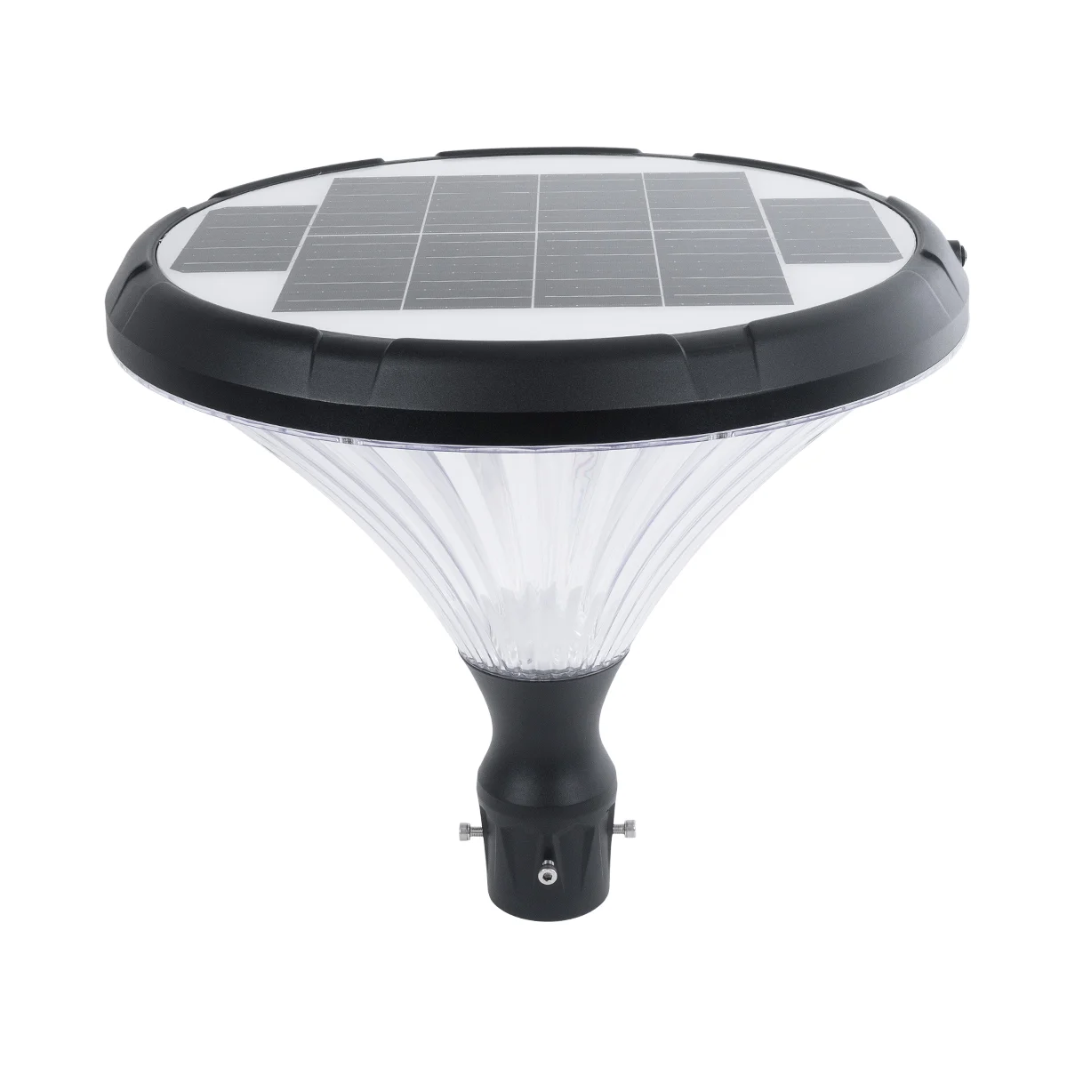 Φωτογραφία προϊόντος: GLOBOSTAR® SOLARIOS 90502 Φωτιστικό Κεφαλής Post Top Πλατείας/Πάρκου/Κήπου LED 40W 2000lm 120° DC 5V με Ενσωματωμένο Φωτοβολταϊκό Panel 6V 12W & Επαναφορτιζόμενη Μπαταρία Li-ion 3.