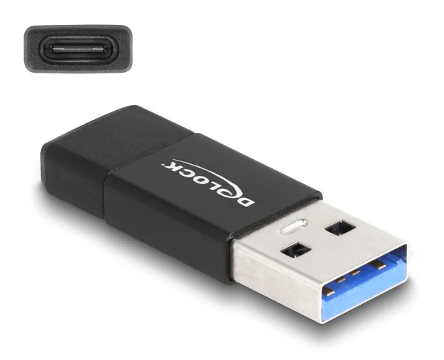Φωτογραφία προϊόντος: DELOCK αντάπτορας USB 3.2 Gen 2 σε USB Type-C 60001, 10Gbps, μαύρος