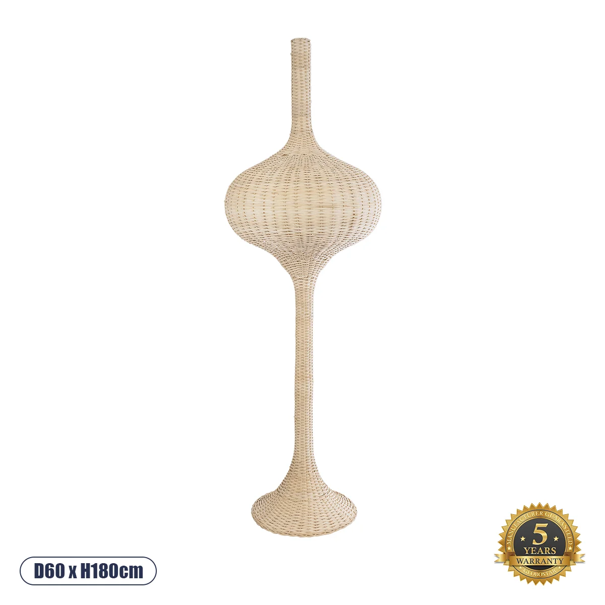 Φωτογραφία προϊόντος: GLOBOSTAR® ALADDIN 02052 Boho Επιδαπέδιο Φωτιστικό με Ντουί 1 x E27 AC 220-240V IP20 - Μπεζ - Μ60 x Π60 x Υ180cm