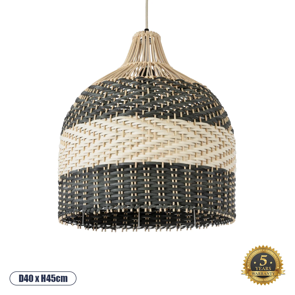 Φωτογραφία προϊόντος: GLOBOSTAR® BARBADOS 01944 Boho Κρεμαστό Φωτιστικό Οροφής με Ντουί 1 x E27 AC 220-240V IP20 - Μπεζ & Λαδί - Μ40 x Π40 x Υ45cm