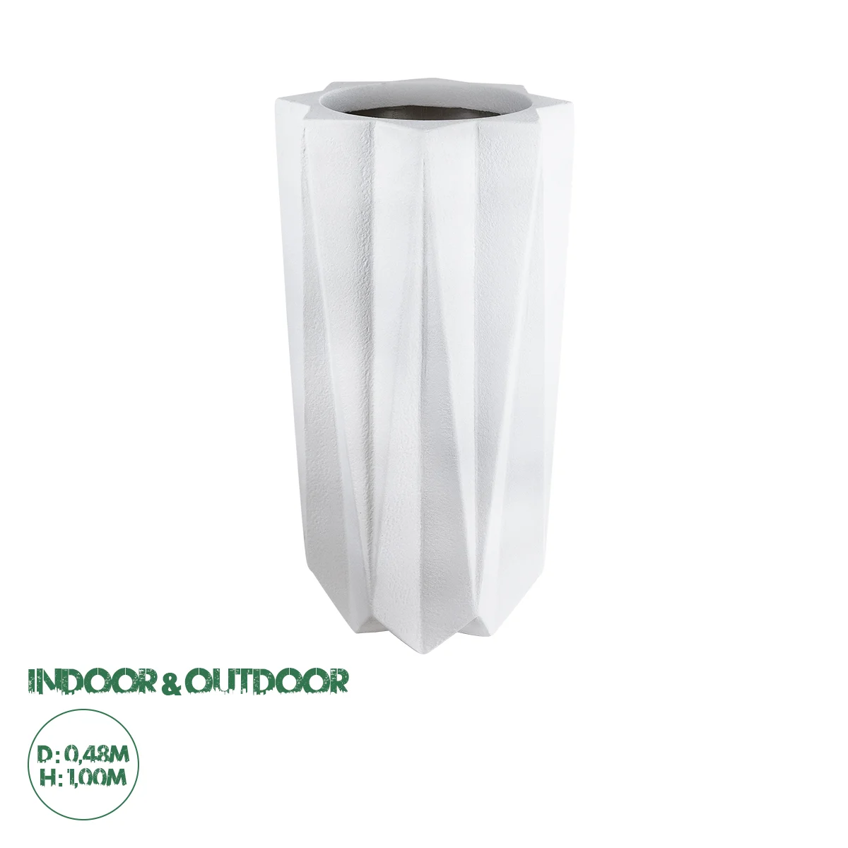 Φωτογραφία προϊόντος: GloboStar® Artificial Garden PADOVA 20739 Επιδαπέδιο Πολυεστερικό Τσιμεντένιο Κασπώ Γλάστρα - Flower Pot Λευκό Φ48 x Υ100cm