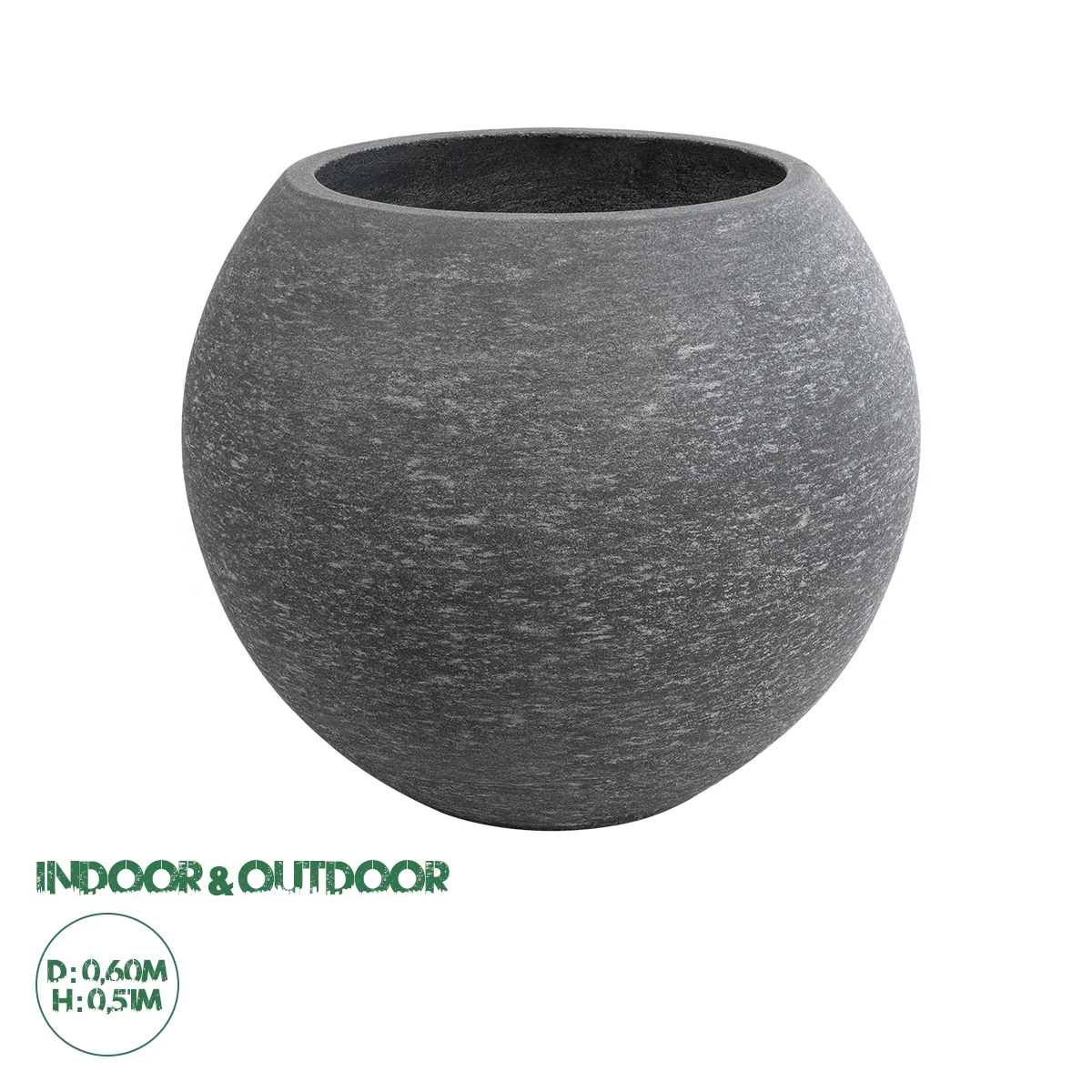 Φωτογραφία προϊόντος: GloboStar® Artificial Garden COLUMBIA 20798 Επιδαπέδιο Πολυεστερικό Τσιμεντένιο Κασπώ Γλάστρα - Flower Pot Γκρι Φ60 x Υ51cm