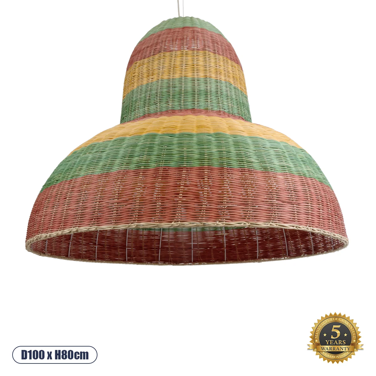Φωτογραφία προϊόντος: GLOBOSTAR® CABALLEROS 02059 Boho Κρεμαστό Φωτιστικό Οροφής με Ντουί 1 x E27 AC 220-240V IP20 - Πολύχρωμο - Μ100 x Π100 x Υ80cm