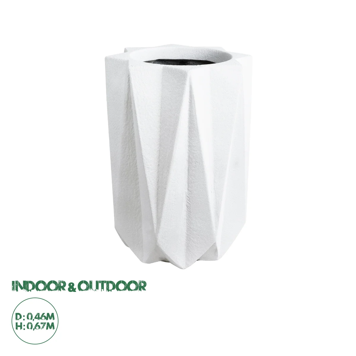 Φωτογραφία προϊόντος: GloboStar® Artificial Garden PADOVA 20740 Επιδαπέδιο Πολυεστερικό Τσιμεντένιο Κασπώ Γλάστρα - Flower Pot Λευκό Φ46 x Υ67cm