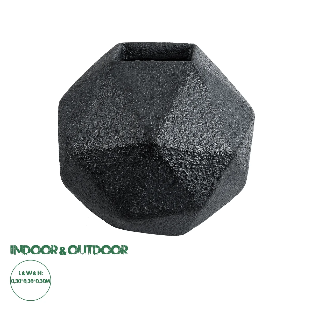 Φωτογραφία προϊόντος: GloboStar® Artificial Garden CARNABY 20780 Επιδαπέδιο Πολυεστερικό Τσιμεντένιο Κασπώ Γλάστρα - Flower Pot Μαύρο Μ30 x Π30 x Υ30cm