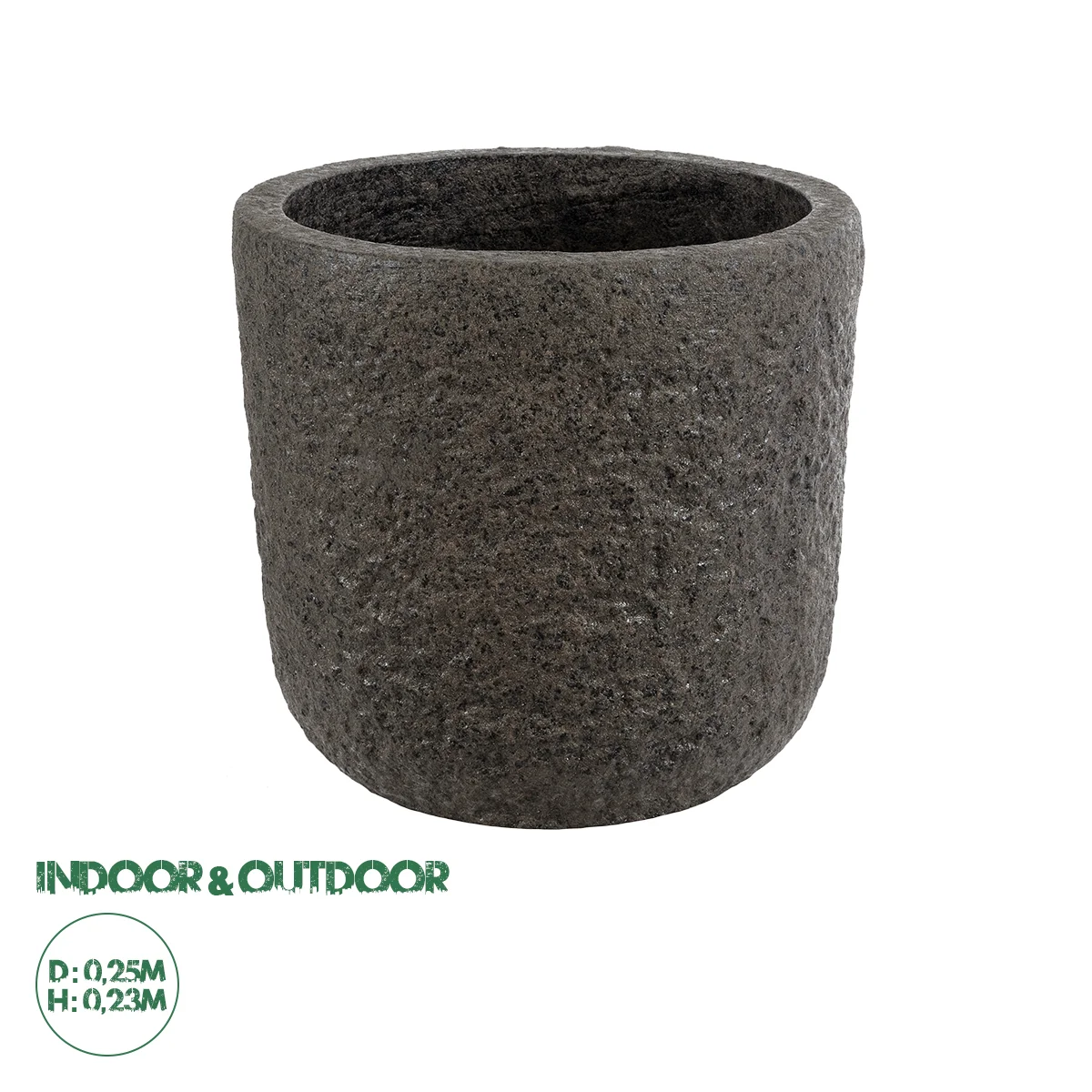 Φωτογραφία προϊόντος: GloboStar® Artificial Garden LUCCA 20755 Επιδαπέδιο Πολυεστερικό Τσιμεντένιο Κασπώ Γλάστρα - Flower Pot Καφέ Φ25 x Υ23cm