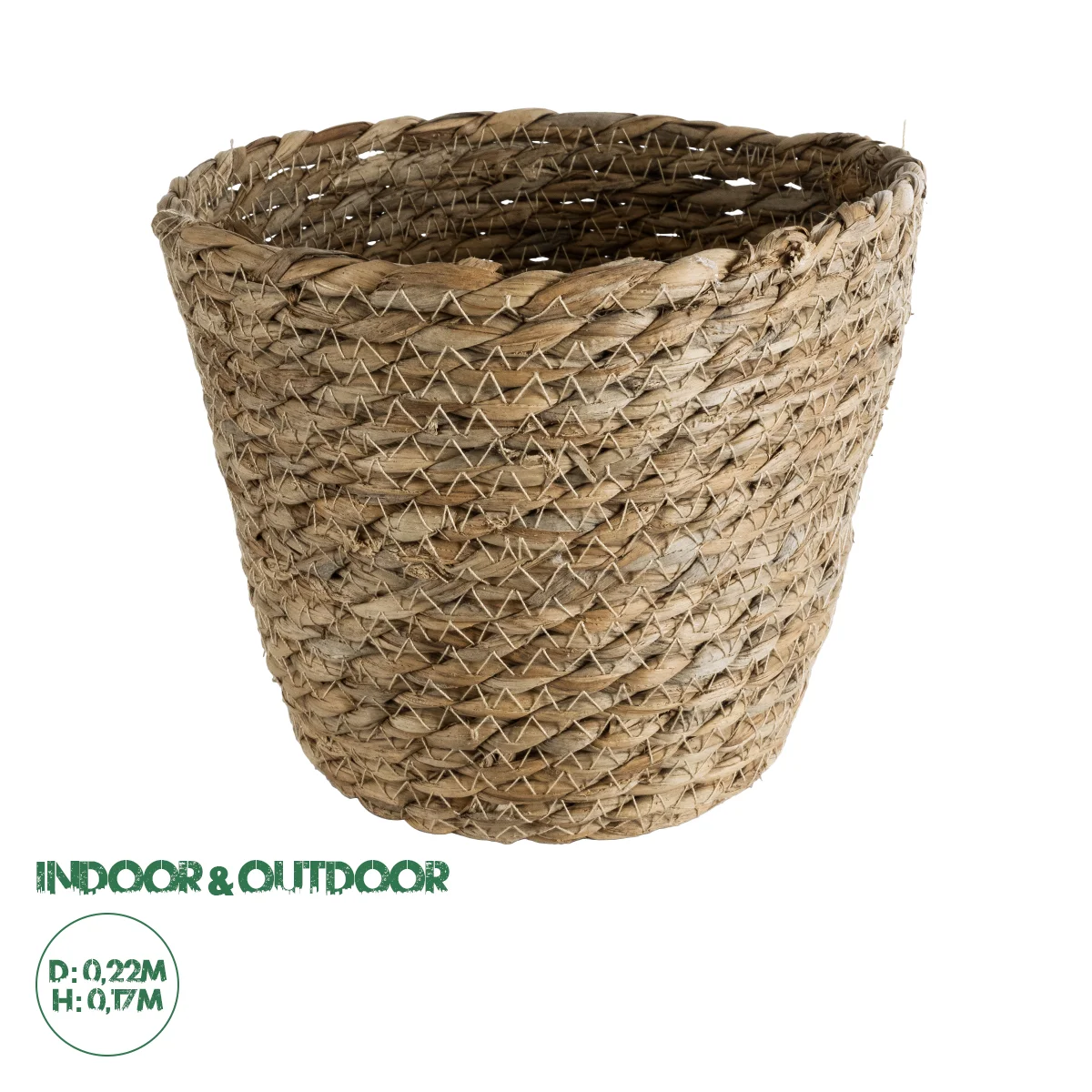 Φωτογραφία προϊόντος: GloboStar® Artificial Garden PATMOS 20270 Διακοσμητικό Πλεκτό Καλάθι - Κασπώ Γλάστρα - Flower Pot Καφέ Φ22 x Υ17cm