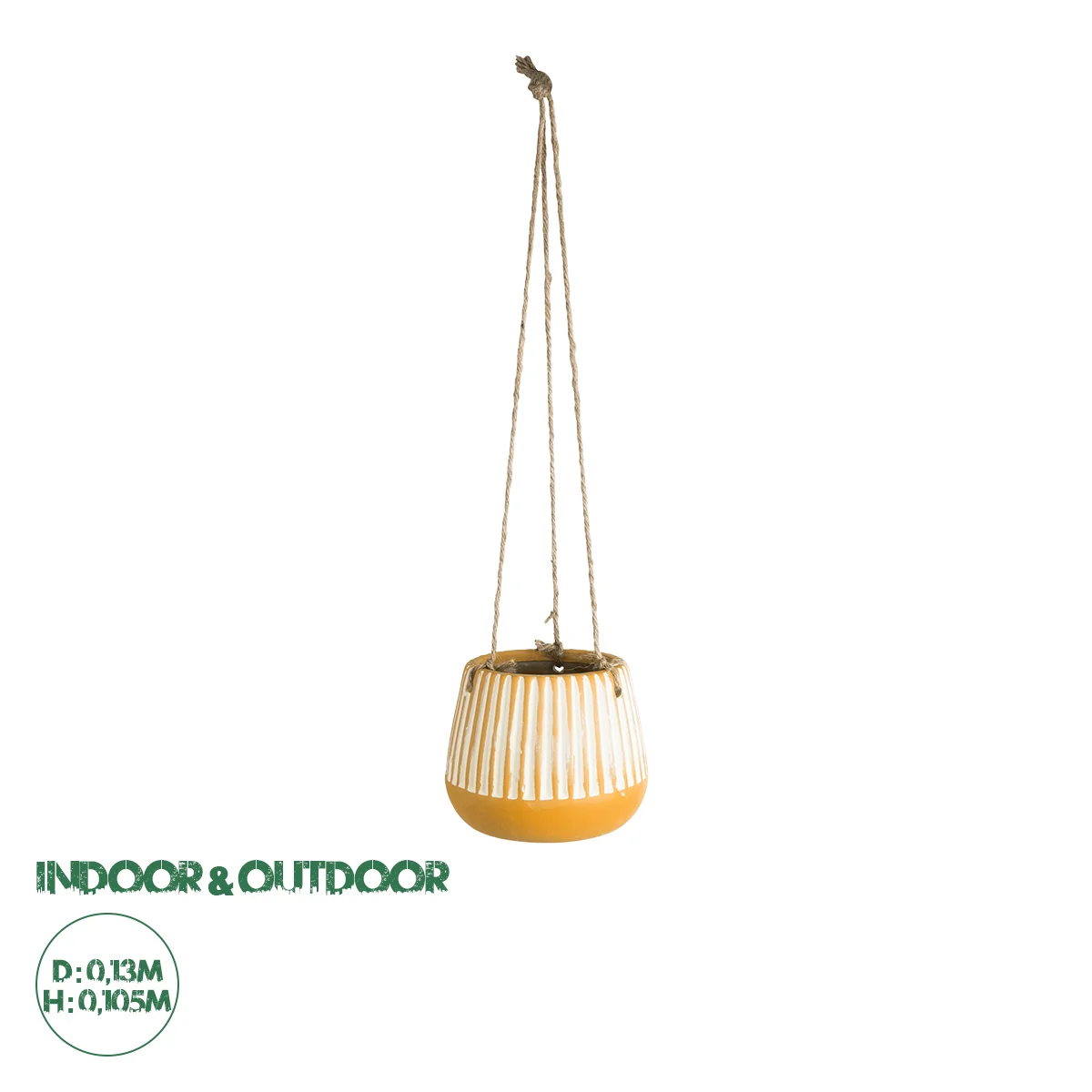 Φωτογραφία προϊόντος: GloboStar® Artificial Garden BUBASTIS 20528 Κρεμαστό Διακοσμητικό Κεραμικό Κασπώ Γλάστρα - Flower Pot Πορτοκαλί με Λευκό Φ13 x Υ10.5cm