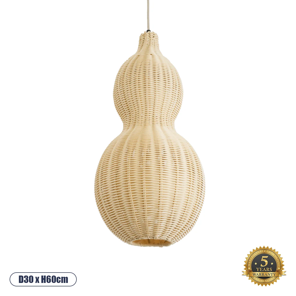 Φωτογραφία προϊόντος: GLOBOSTAR® KINGSTOWN 02168 Boho Κρεμαστό Φωτιστικό Οροφής με Ντουί 1 x E27 AC 220-240V IP20 - Μπεζ - Μ30 x Π30 x Υ60cm