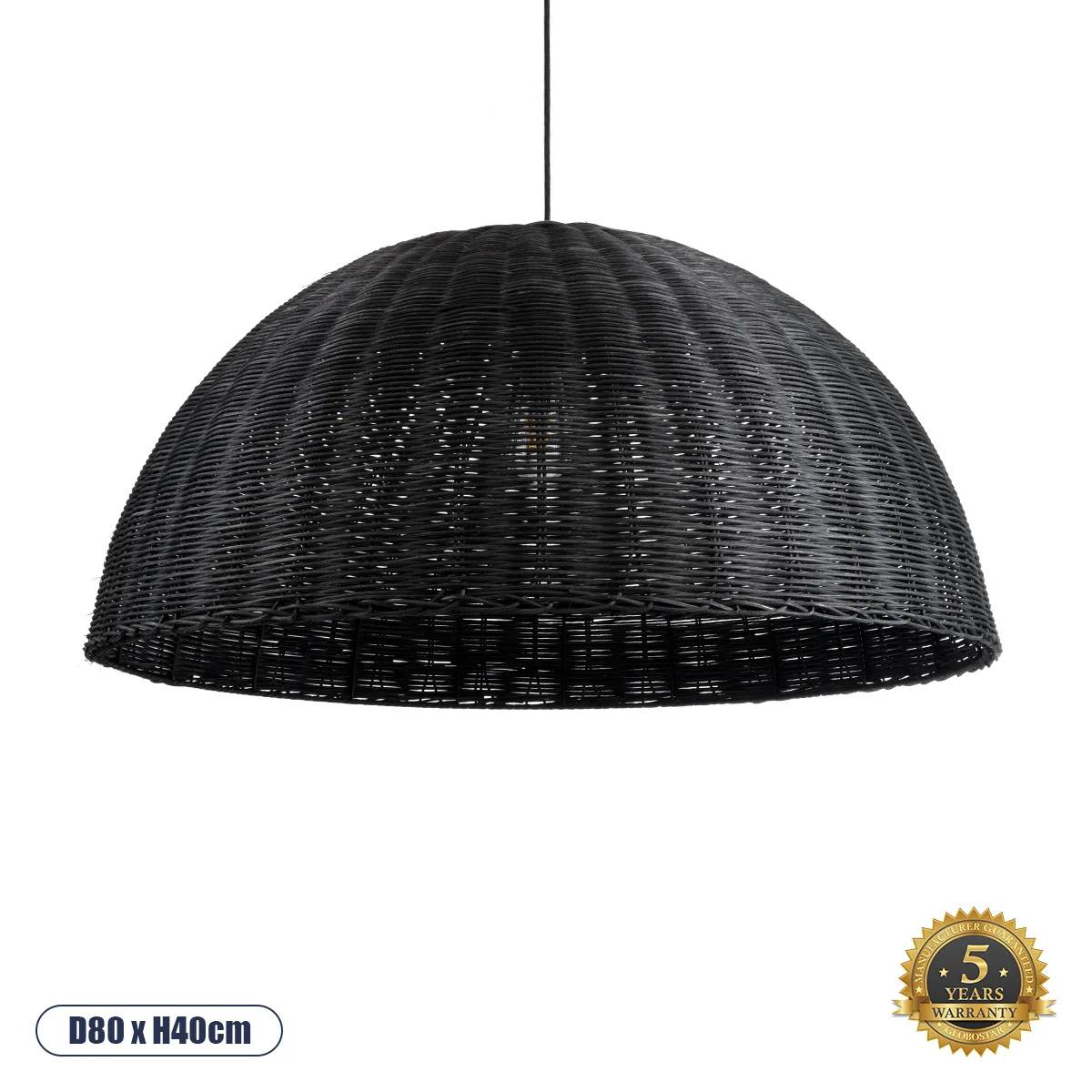 Φωτογραφία προϊόντος: GLOBOSTAR® MONTANA 02384 Boho Κρεμαστό Φωτιστικό Οροφής με Ντουί 1 x E27 AC 220-240V IP20 - Μαύρο - Μ80 x Π80 x Υ40cm