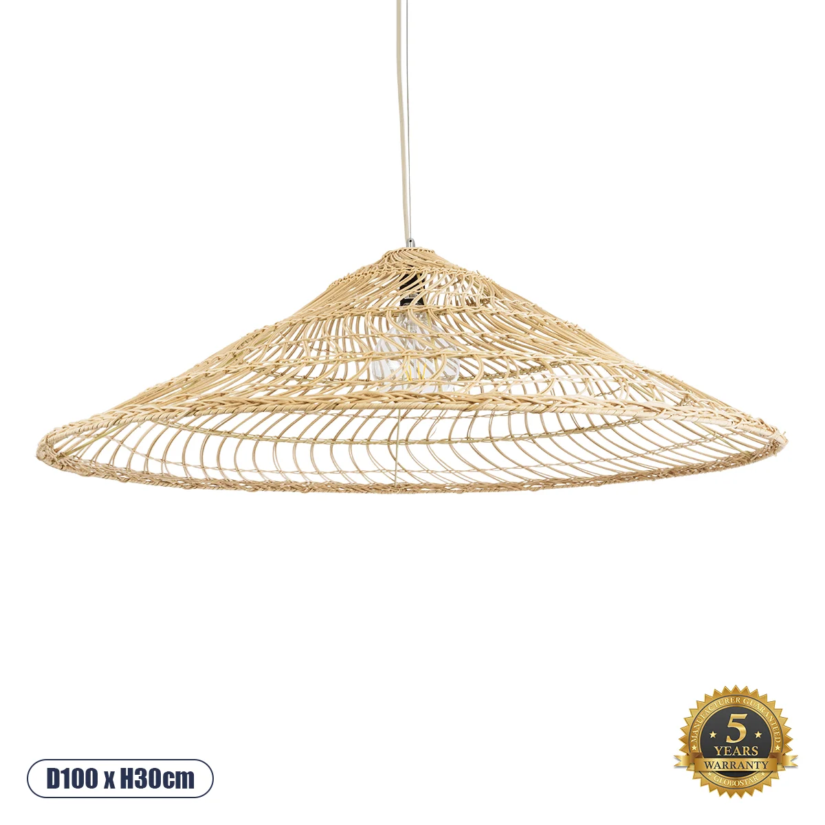 Φωτογραφία προϊόντος: GLOBOSTAR® KAIA 02348 Boho Κρεμαστό Φωτιστικό Οροφής με Ντουί 1 x E27 AC 220-240V IP20 - Μπεζ - Μ100 x Π100 x Υ30cm