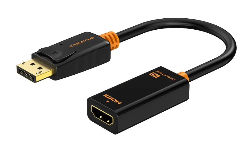 Φωτογραφία προϊόντος: CABLETIME αντάπτορας DisplayPort σε HDMI AV586, 1080p, 0.2m, μαύρος