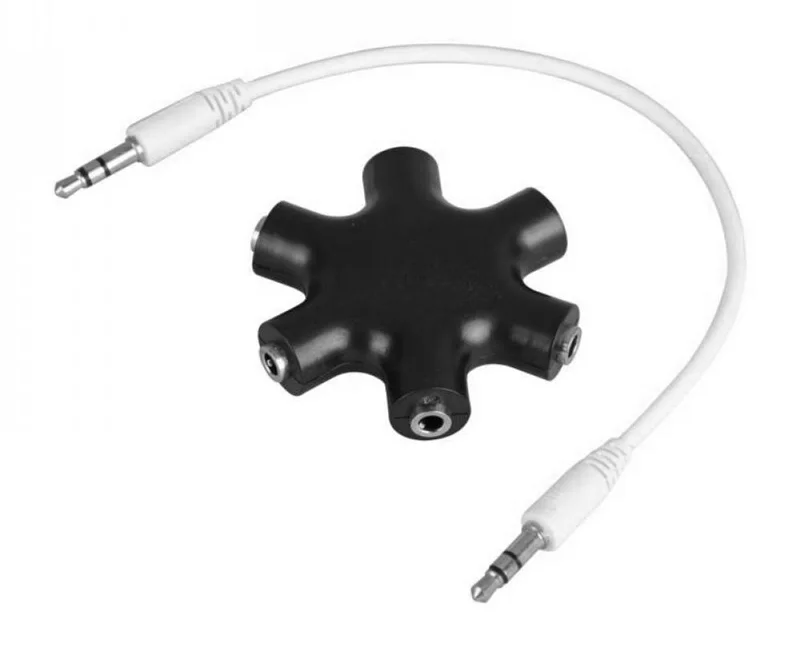 Φωτογραφία προϊόντος: POWERTECH αντάπτορας 6x 3.5mm θηλυκό CAB-J054, με καλώδιο 3.5mm, μαύρος