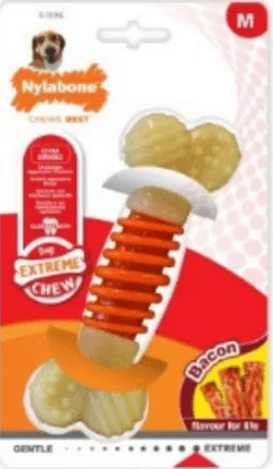 Φωτογραφία προϊόντος: Nylabone σκληρό κόκκαλο με γεύση μπέικον action L Nylabone (018214822820)