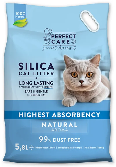 Φωτογραφία προϊόντος: Perfect care cat silica άμμος litter εξαιρετικά απορροφητική και αποτελεσματική natural 5,8L Perfect care (5212011800158)