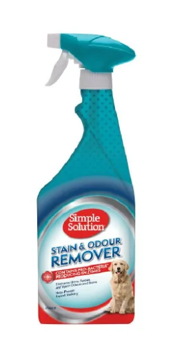 Φωτογραφία προϊόντος: Simple Solution spray καθαρισμού λεκέδων και οσμών σκύλου από υφασμάτινες επιφάνειες 750ml SIMPLE SOLUTION