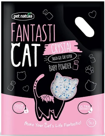 Φωτογραφία προϊόντος: Pet natura fantasticat κρυσταλλική άμμος γάτας με άρωμα baby powder 2kgr-5lt pet natura