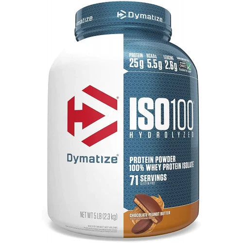 Φωτογραφία προϊόντος: Dymatize ISO 100 Hydrolyzed Πρωτεΐνη Ορού Γάλακτος Χωρίς Γλουτένη με Γεύση Chocolate Peanut 2.264kg