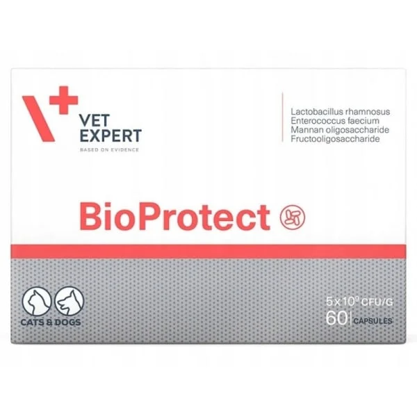 Φωτογραφία προϊόντος: Vet Expert Bioprotect 60 κάψουλες κατά της Διάρροιας σε Σκύλους & Γάτες
