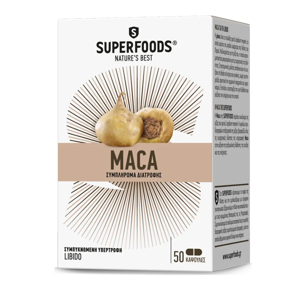 Φωτογραφία προϊόντος: Superfoods Maca, Stress +amp; Libido, 50caps