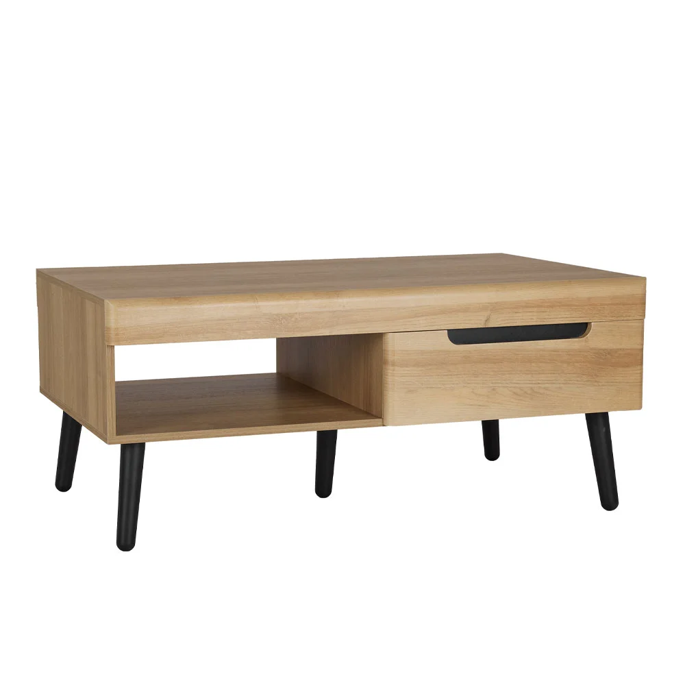 Φωτογραφία προϊόντος: GRIF COFFEE TABLE 2ΣΥΡΤΑΡΙΑ ΦΥΣΙΚΟ ΜΑΥΡΟ 107x67x46cm