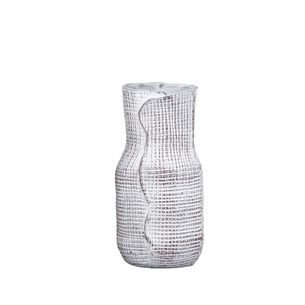 Φωτογραφία προϊόντος: VEIL ΒΑΖΟ 13x13x25.5cm ΑΛΟΥΜΙΝΙΟ ΑΣΠΡΟ ΚΑΦΕ ΣΚΟΥΡΟ