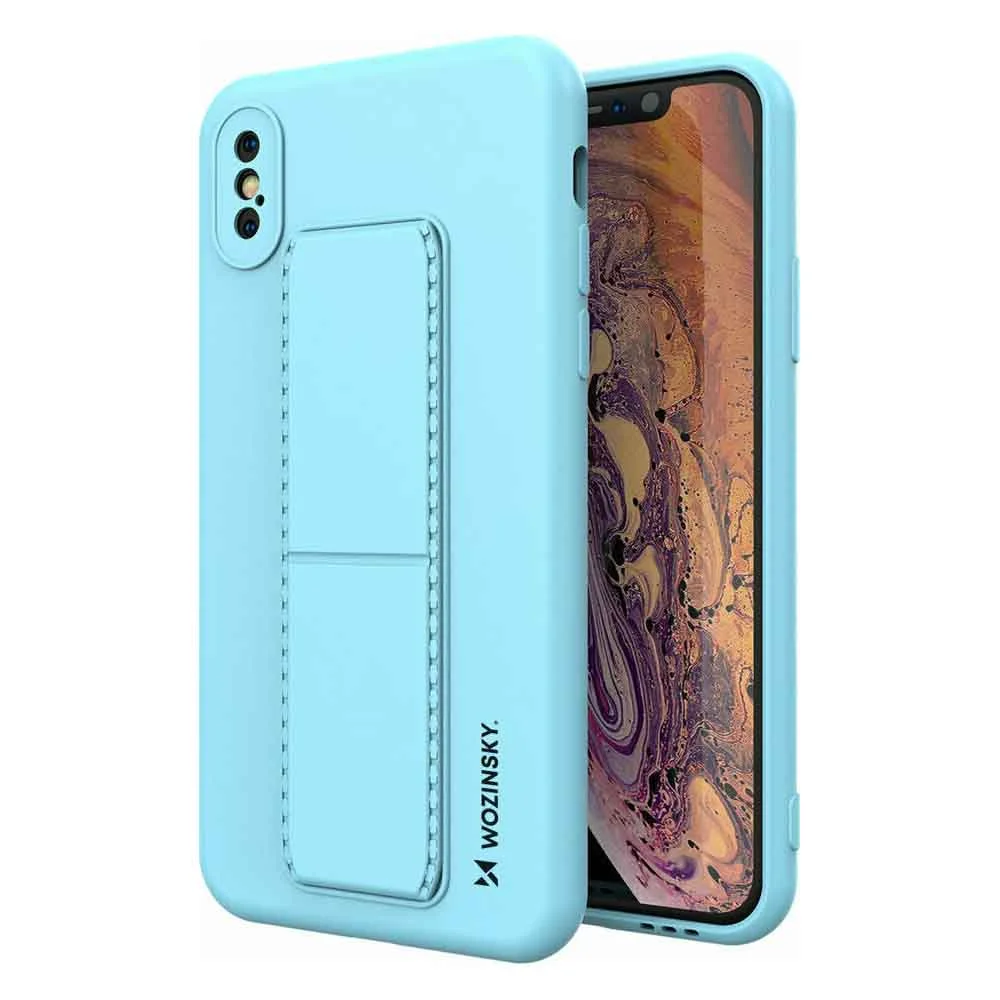 Φωτογραφία προϊόντος: Wozinsky Kickstand Silicone Case With Stand For iPhone X / XS Light Blue