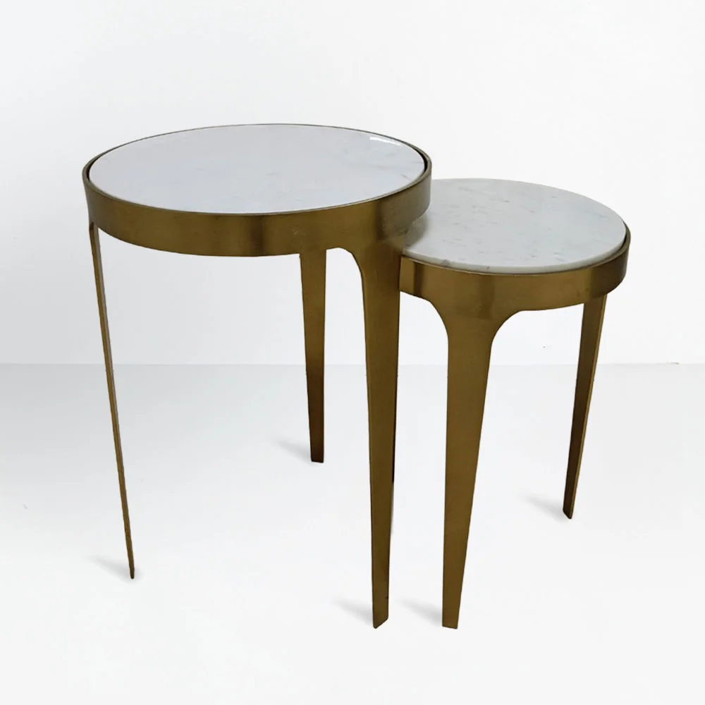 Φωτογραφία προϊόντος: STICKS SIDE TABLE SET 2ΤΕΜ ΛΕΥΚΟ ΧΡΥΣΟ 37x37x54.5cm