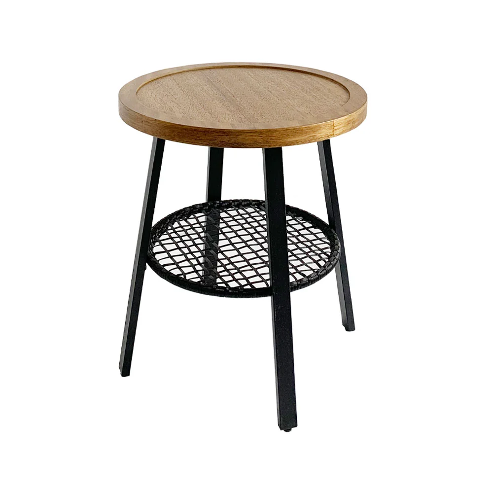 Φωτογραφία προϊόντος: FILET SIDE TABLE ΦΥΣΙΚΟ ΜΑΥΡΟ 45x45x52cm
