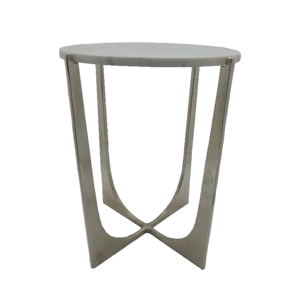 Φωτογραφία προϊόντος: DION SIDE TABLE ΑΣΗΜΙ NICKEL ΛΕΥΚΟ 40.75x40.75x56cm