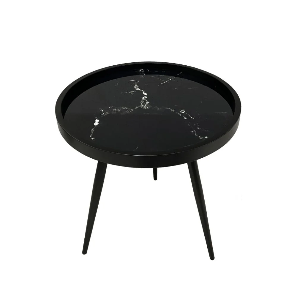 Φωτογραφία προϊόντος: MARM SIDE TABLE ΜΑΥΡΟ ΜΕ PATTERN ΜΑΥΡΟ 49.5x49.5x52cm