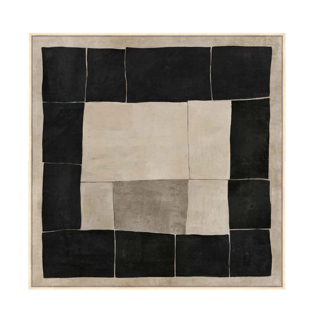 Φωτογραφία προϊόντος: MYSTIC SQUARES ΠΙΝΑΚΑΣ ΔΙΑΚΟΣΜΗΤΙΚΟΣ ΜΕ ΚΟΡΝΙΖΑ 100x100x4cm ΚΑΜΒΑΣ ΜΠΕΖ ΜΑΥΡΟ ΞΥΛΟ