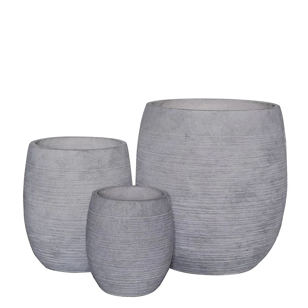 Φωτογραφία προϊόντος: Woodwell FLOWER POT-8 Set 3 τεμαχίων, Απόχρωση Light Grey Wash