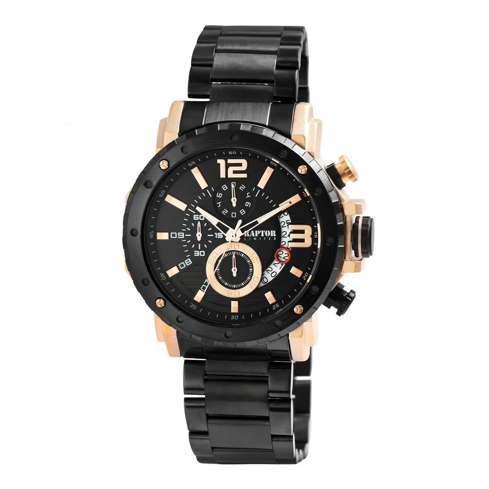 Φωτογραφία προϊόντος: Raptor Lifestyle Watches Raptor, Men's Chronograph Watch, Black Stainless Steel Bracelet RA20352-003