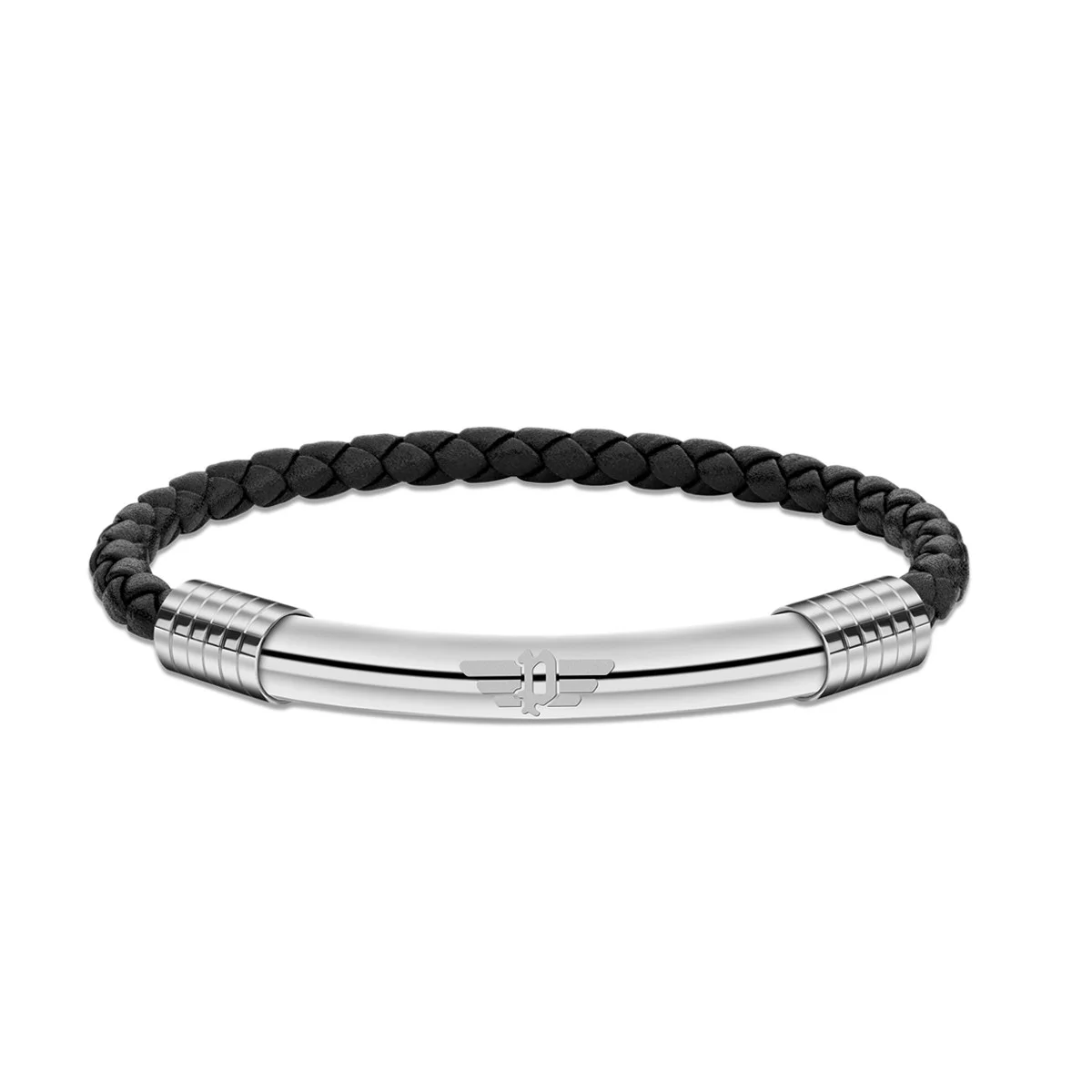Φωτογραφία προϊόντος: Police Gear, Men's Black/ Silver Leather / Stainless Steel Bracelet PEAGB2211502