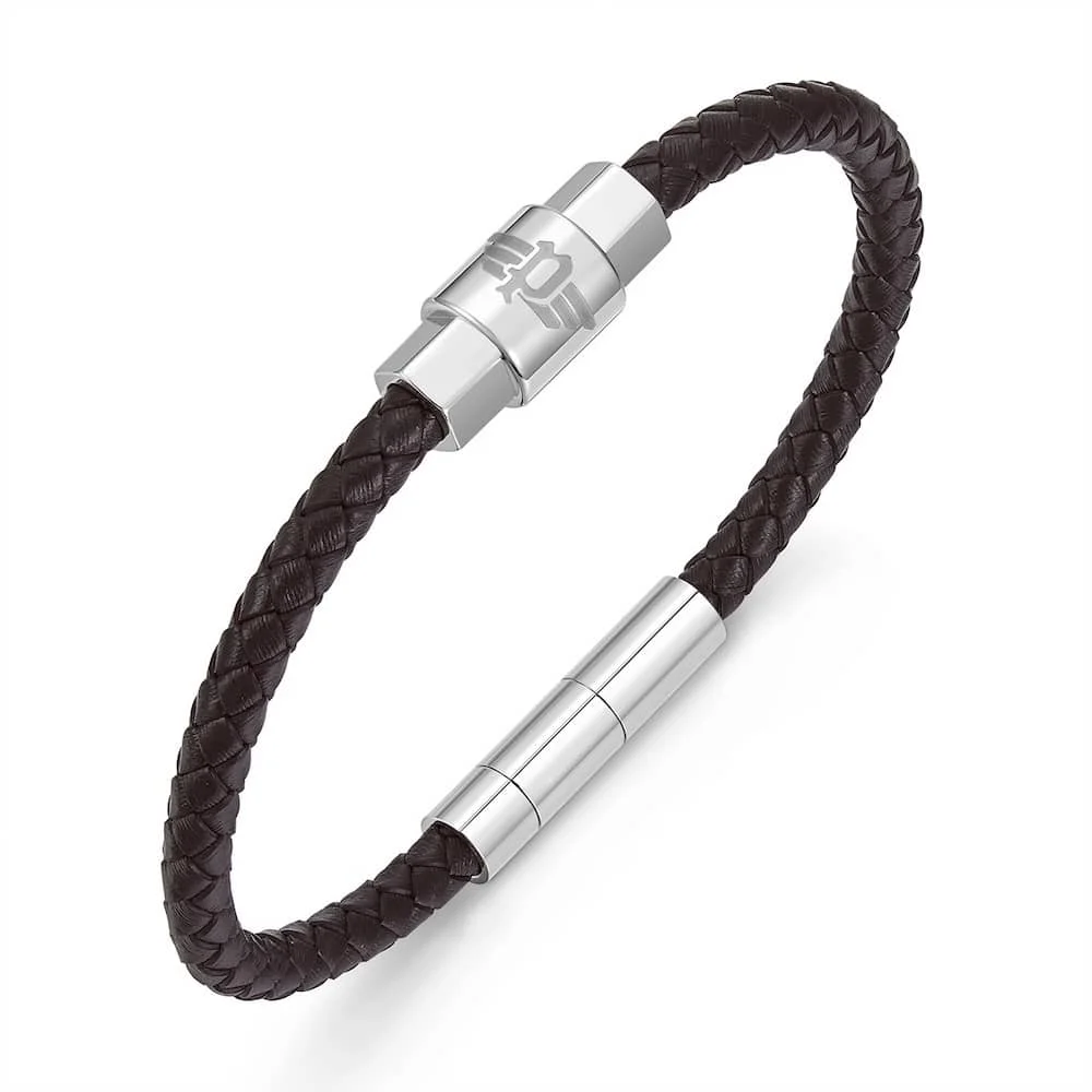 Φωτογραφία προϊόντος: Police Geometric Metal, Men's Brown Leather Bracelet, PEAGB0001407