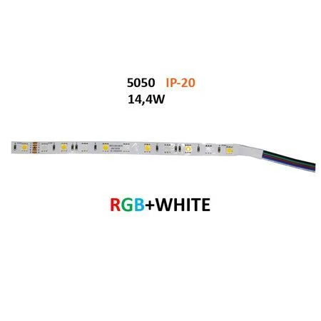 Φωτογραφία προϊόντος: ΤΑΙΝΙΑ LED 5m 24VDC 14.4W/m 60LED/m RGB + ΛΕΥΚΟ IP20