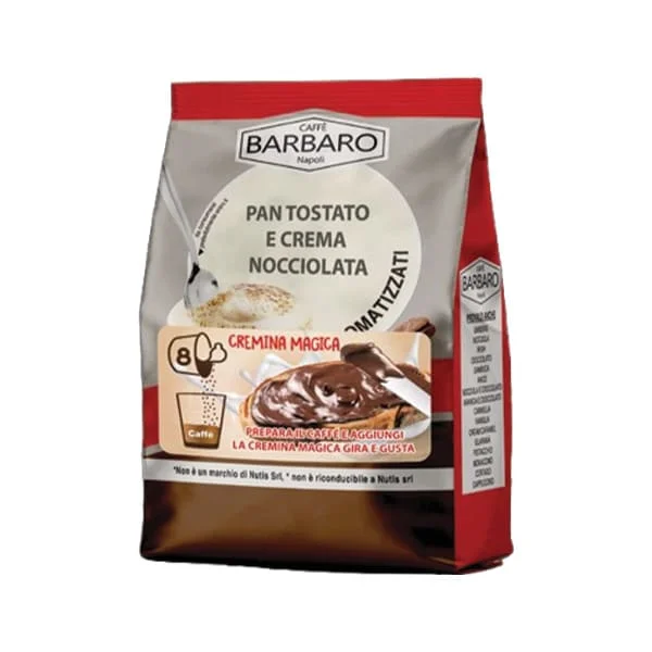 Φωτογραφία προϊόντος: Barbaro Κρέμα Καφέ Nocciola e Cioccolato e Pantostato 8 τμχ