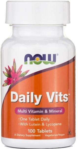 Φωτογραφία προϊόντος: Now Foods Daily Vits με Lycopene & Lutein Πολυβιταμίνη – Now / Βιταμίνες Vegan 100 ταμπλέτες